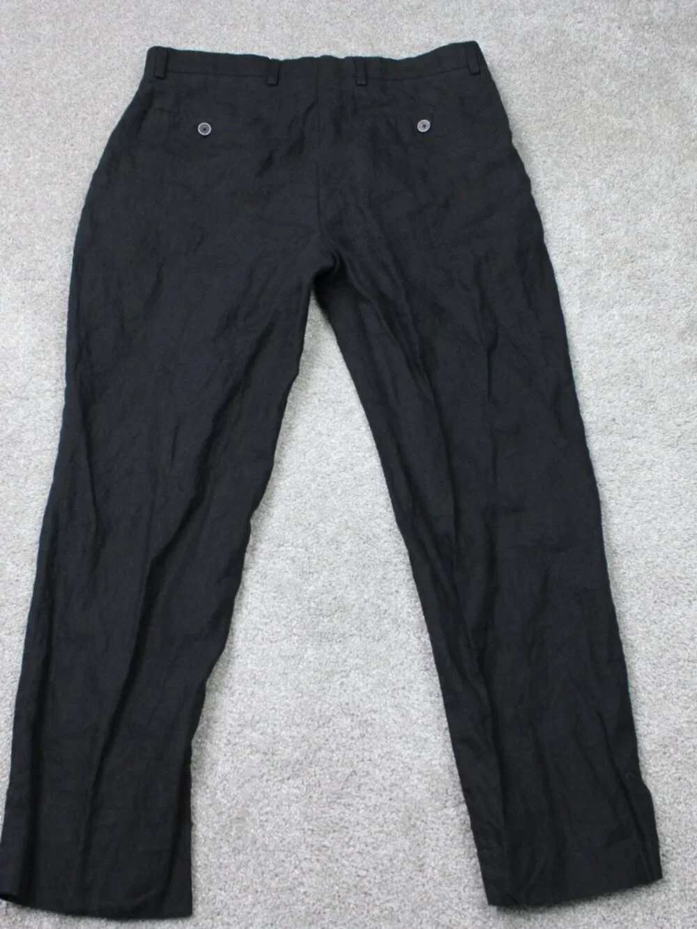 Joseph Abboud Pants Mens 34x28 Black Leomaster 100% Linen Flat Front Straight